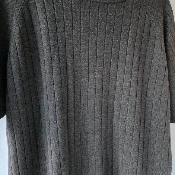Modern Woman Grey Blouse Gray Mockneck Turtleneck Short Sleeve Office Chic 18/20 - Picture 6 of 12